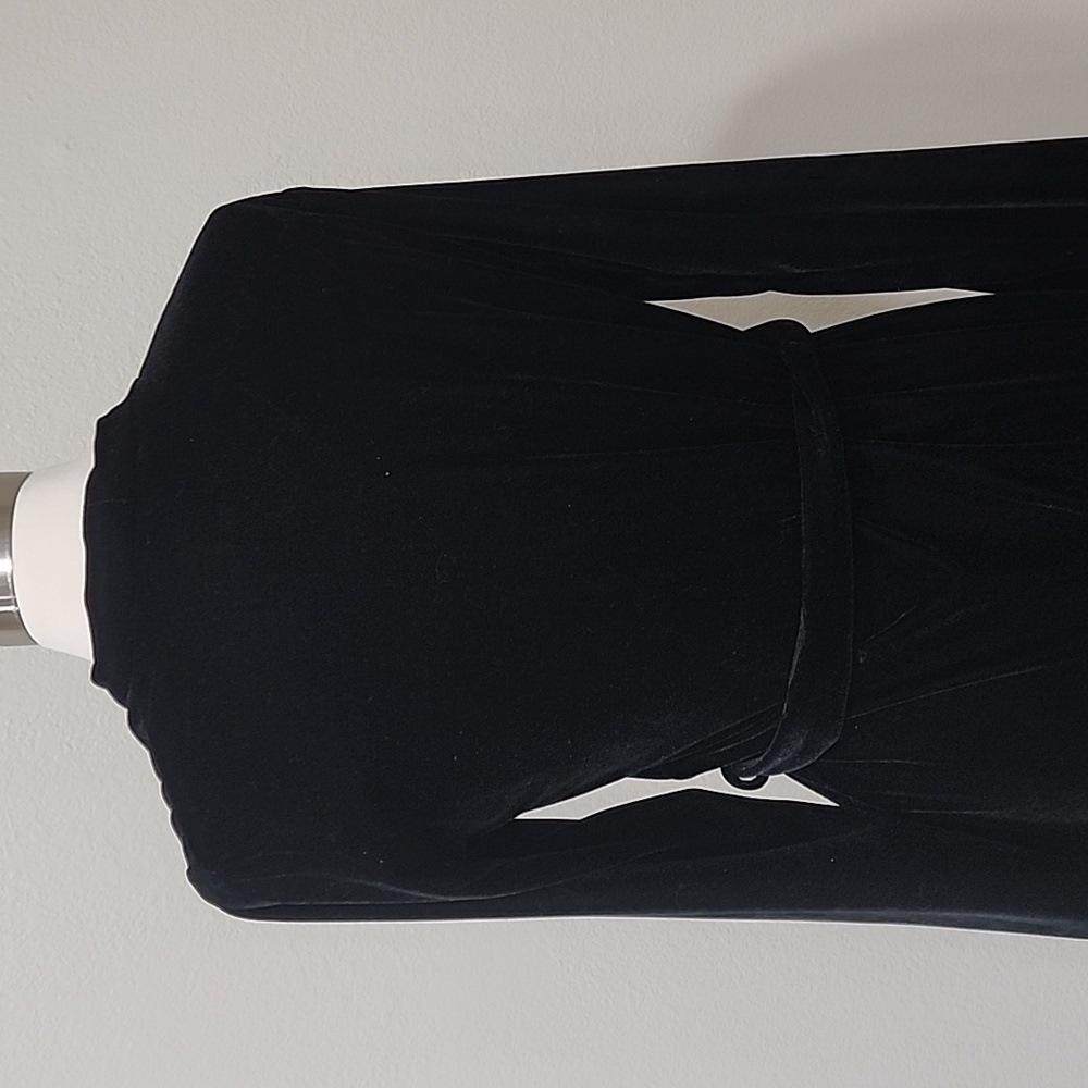 August Silk Velvet Robe Belt Tie Full Length Black Loungewear Women's size Small - Picture 5 of 8